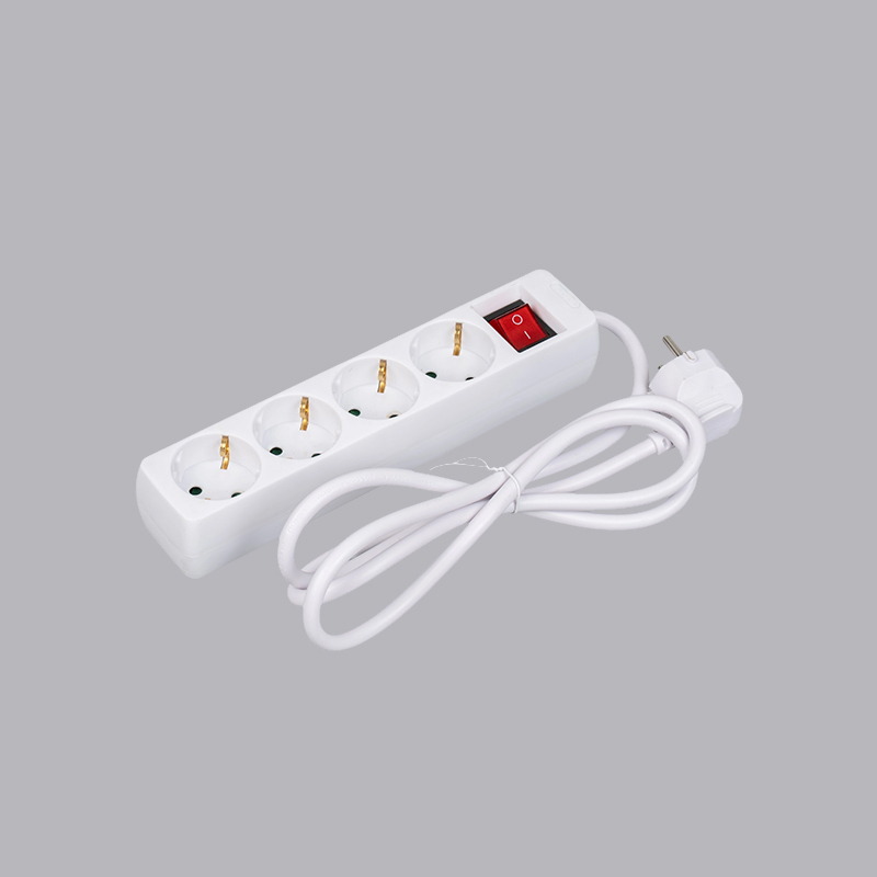 LOB-04K Německý typ obdélníkového tvaru 4cestný prodlužovací kabel s vypínačem Multi-Socket