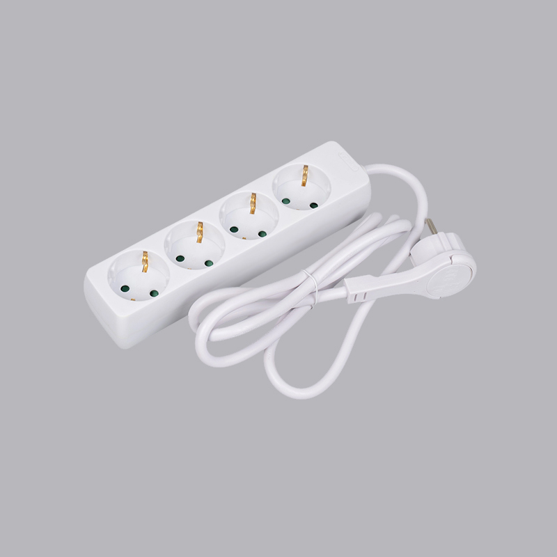 LOB-04L Německý typ obdélníkového 4-cestného napájecího pásku s vytahovacím kroužkem Multi-Socket
