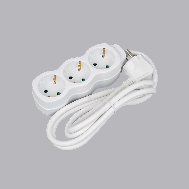 LOG-03 Německý typ tykvovitého 3-cestného prodlužovacího kabelu Multi-Socket