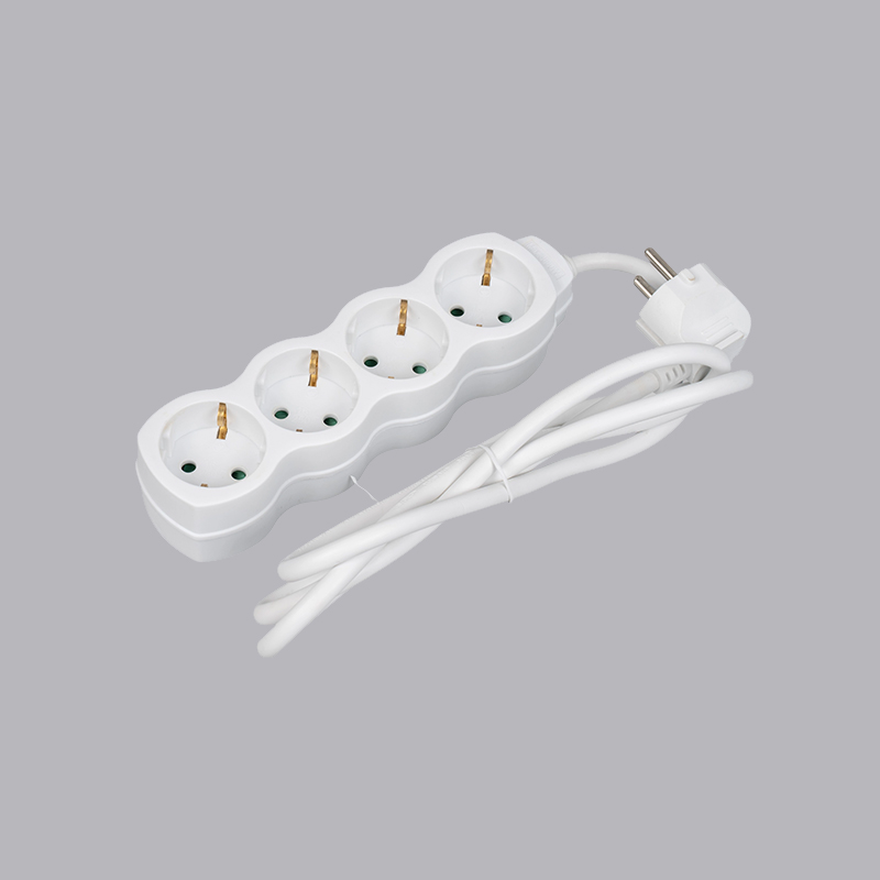 LOG-04 Německý typ tykvovitého čtyřcestného napájecího pásku Multi-Socket
