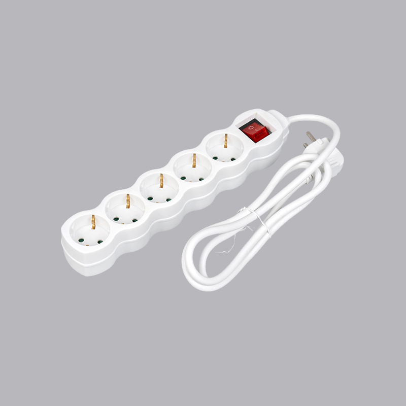 LOG-05K Německý typ tykvovitého 5-cestného prodlužovacího kabelu s vypínačem Multi-Socket