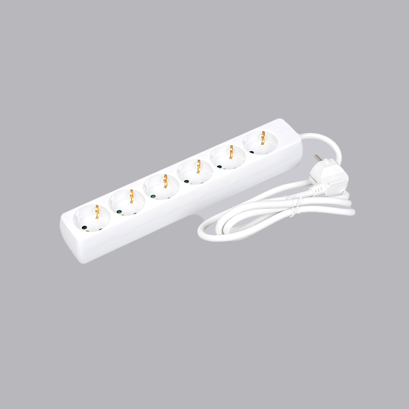 LOB-06 Německý typ obdélníkového tvaru 6-cestný napájecí pásek Multi-Socket