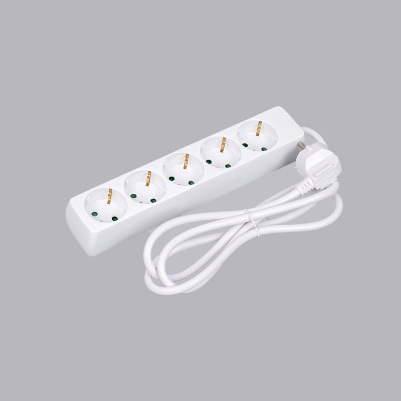 LOB-05 Německý typ obdélníkového tvaru 5-cestný napájecí pásek Multi-Socket