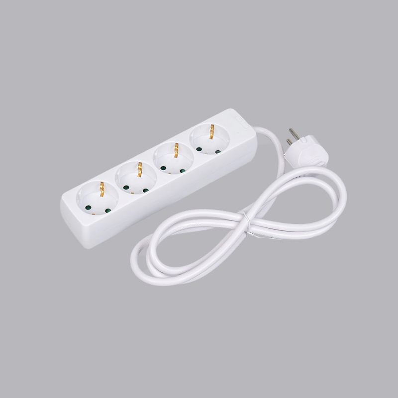LOB-04 Německý typ obdélníkového tvaru 4cestný napájecí pásek Multi-Socket