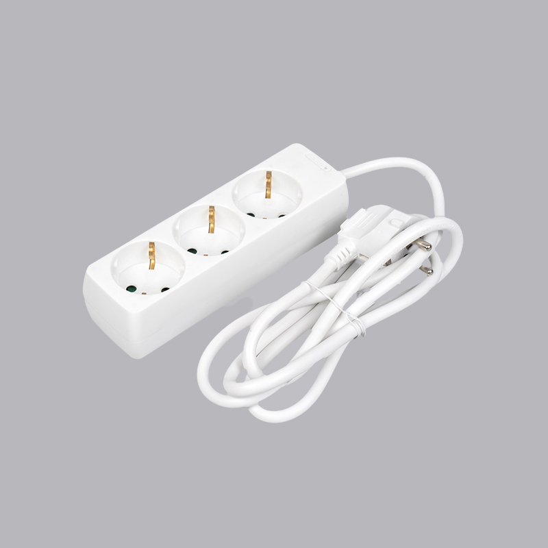 LOB-03 Německý typ obdélníkového tvaru 3-pásmový napájecí pásek Multi-Socket