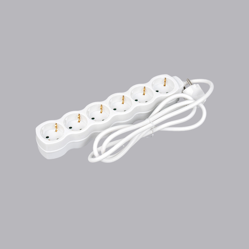 LOG-06 Německý typ tykvovitého 6cestného napájecího pásku Multi-Socket